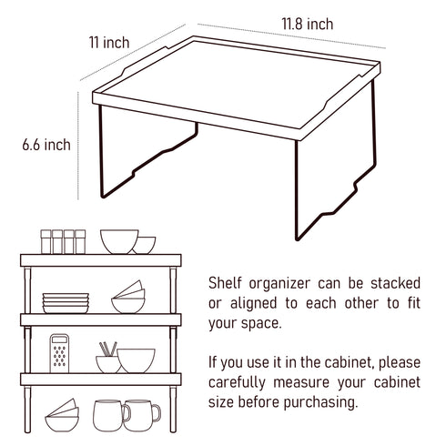 EDNA HOME Cabinet Shelf Organizer, Stacking Cabinet Rack